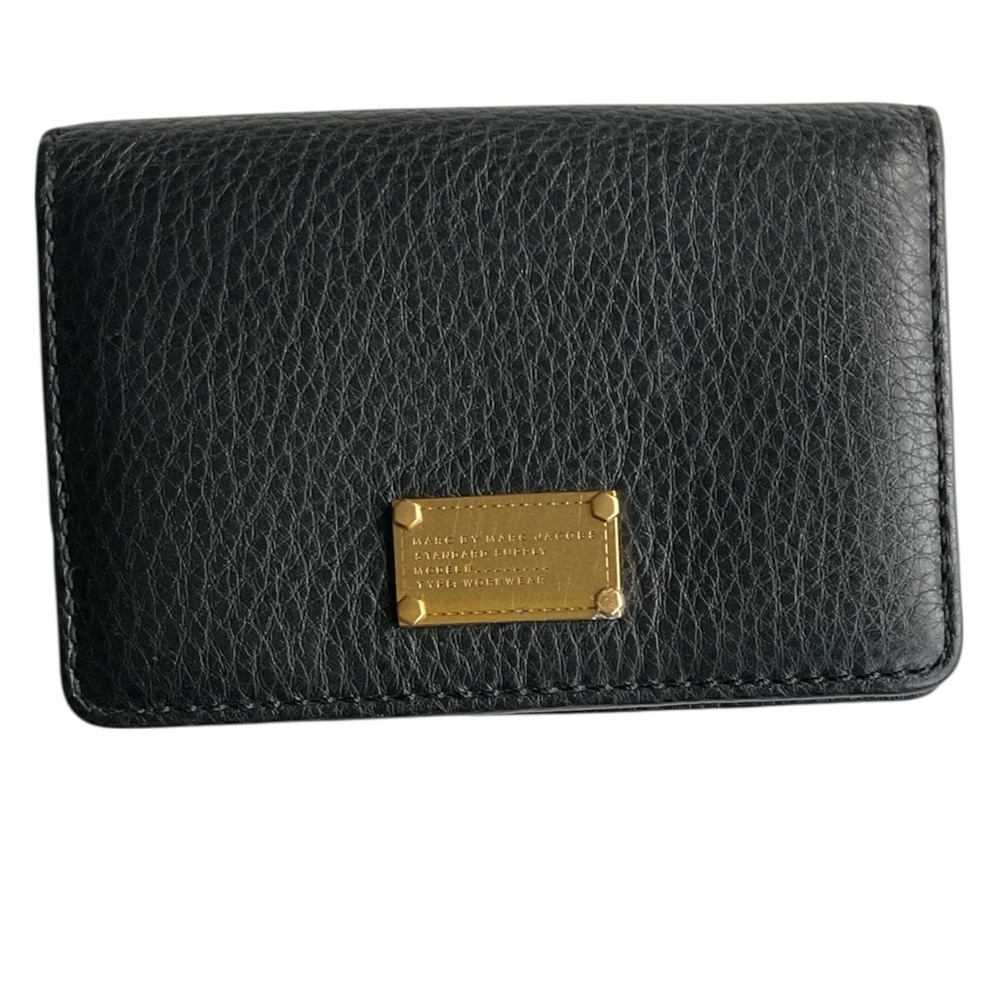 #20- Marc By Marc Jacobs Black Leather Card Holder with Gold Accent